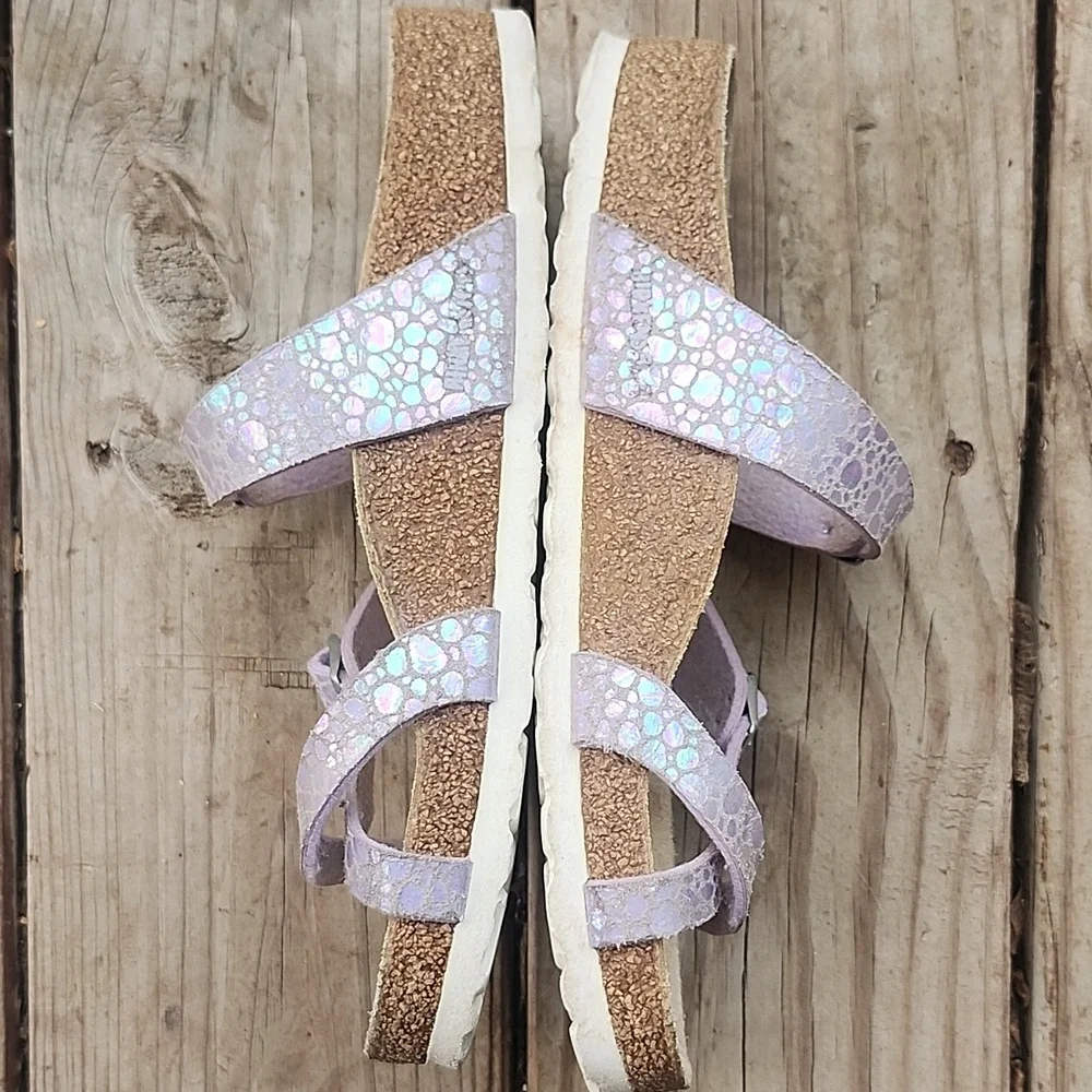 Birkenstock Mayari Lilac Snake Embossed Sandals 7.5 or 38 - Picture 7 of 10